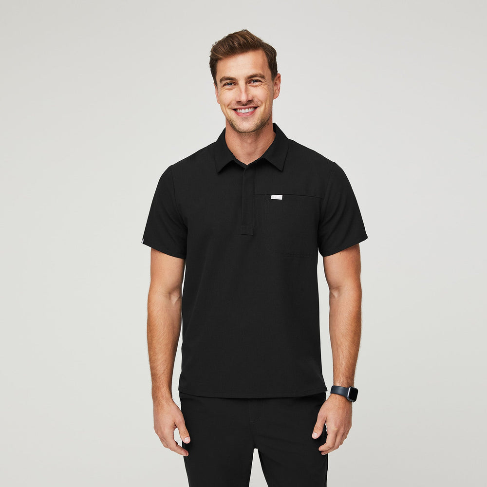 men's Black Lima - Short-Sleeve ScrubPolo™