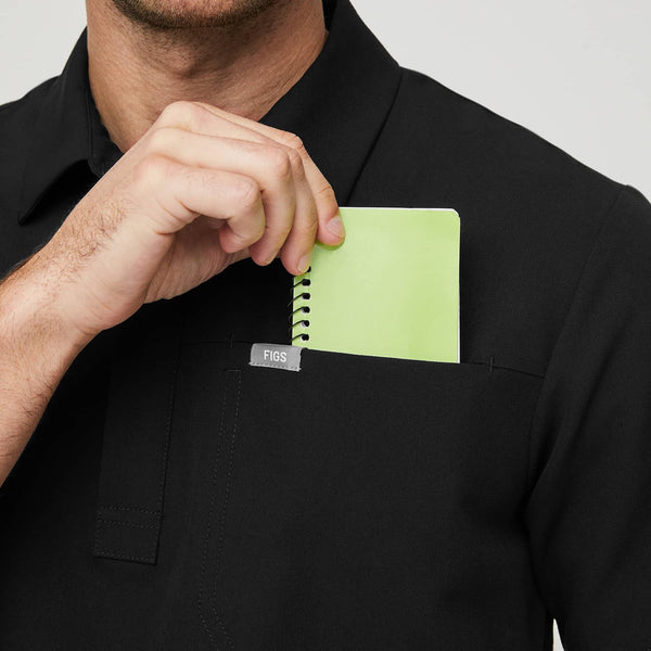 men's Black Lima - Short-Sleeve ScrubPolo™