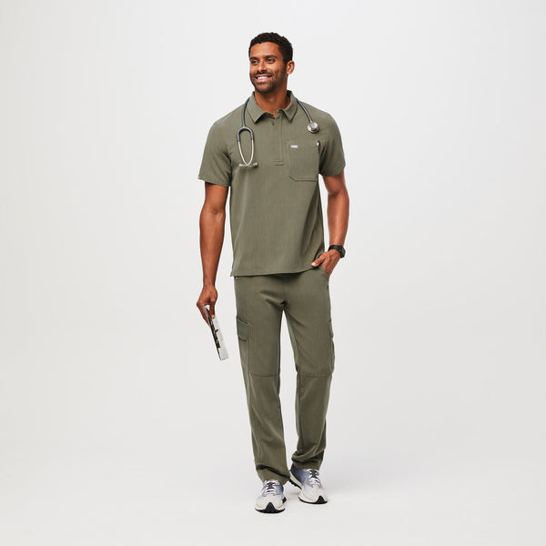 men's Heather Olive Lima Classic Short-Sleeve - Cargo ScrubPolo™