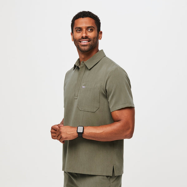 men's Heather Olive Lima Classic Short-Sleeve - Cargo ScrubPolo™
