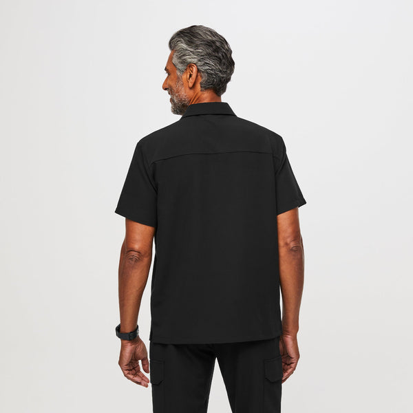 men's Black Lima Short-Sleeve Cargo Zip - ScrubPolo™