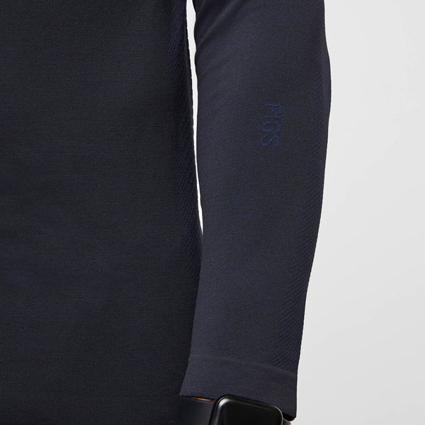 men's Navy Makato Seamless - Long-Sleeve Underscrub