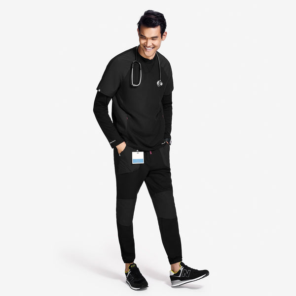 men's Black Mickey Mouse Oh Boy - Long-Sleeve Underscrub