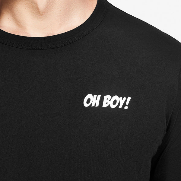 men's Black Mickey Mouse Oh Boy - Long-Sleeve Underscrub