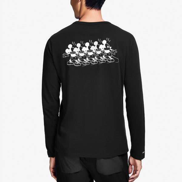 men's Black Mickey Mouse Oh Boy - Long-Sleeve Underscrub