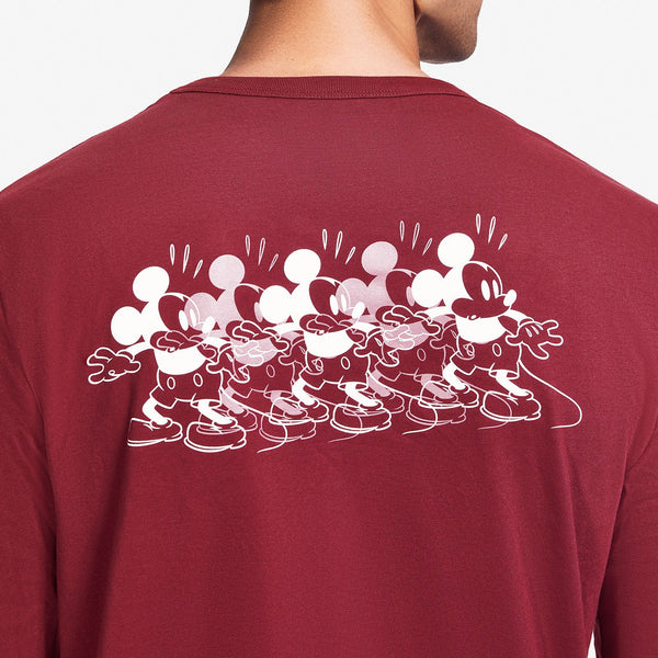 men's Burgundy Mickey Mouse Oh Boy - Long-Sleeve Underscrub