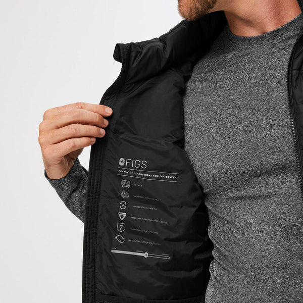 men's Black Packable - Puffer Vest