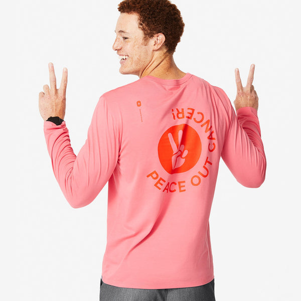 men's Pink Peace Out Cancer - Long-Sleeve Underscrub