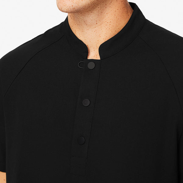 men's Black Bengo - Henley Scrub Top