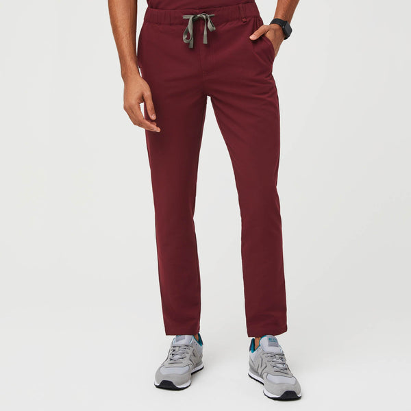 men's Burgundy Daga - Slim Scrub Pant