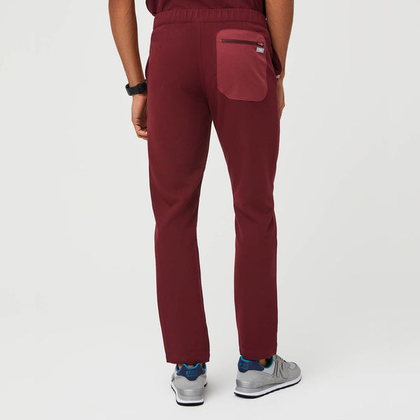 men's Burgundy Daga - Slim Scrub Pant