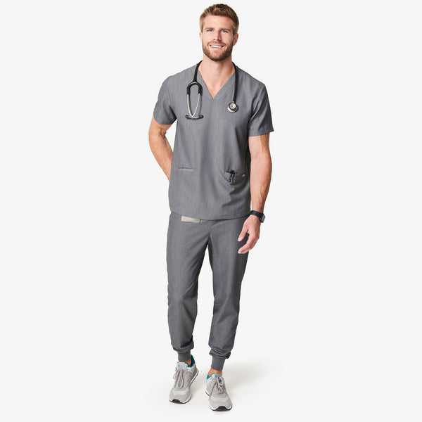 men's Graphite Jimeta - V-Neck Scrub Top