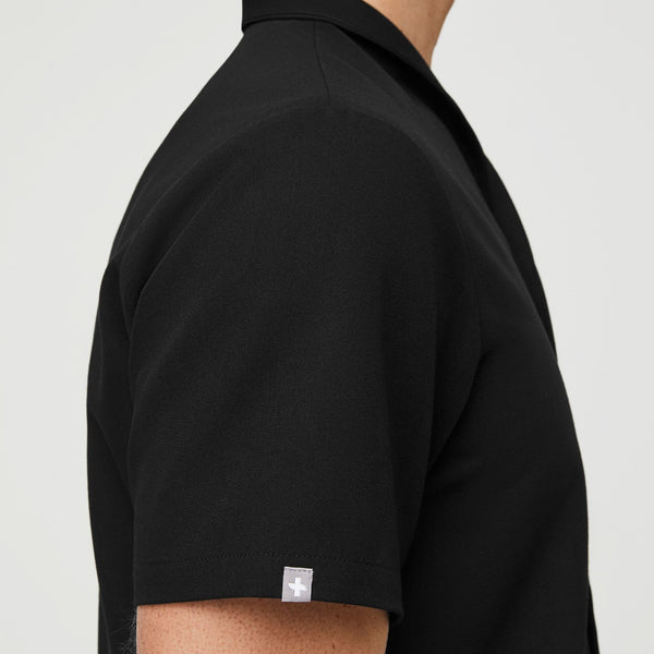 men's Black Moree - Classic Collared Scrub Top
