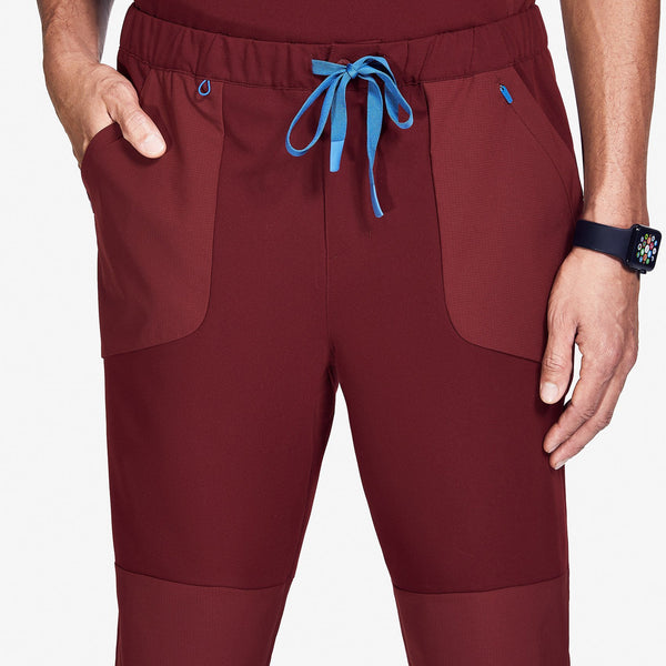men's Burgundy Mickey Mouse - Slim Jogger Scrub Pant