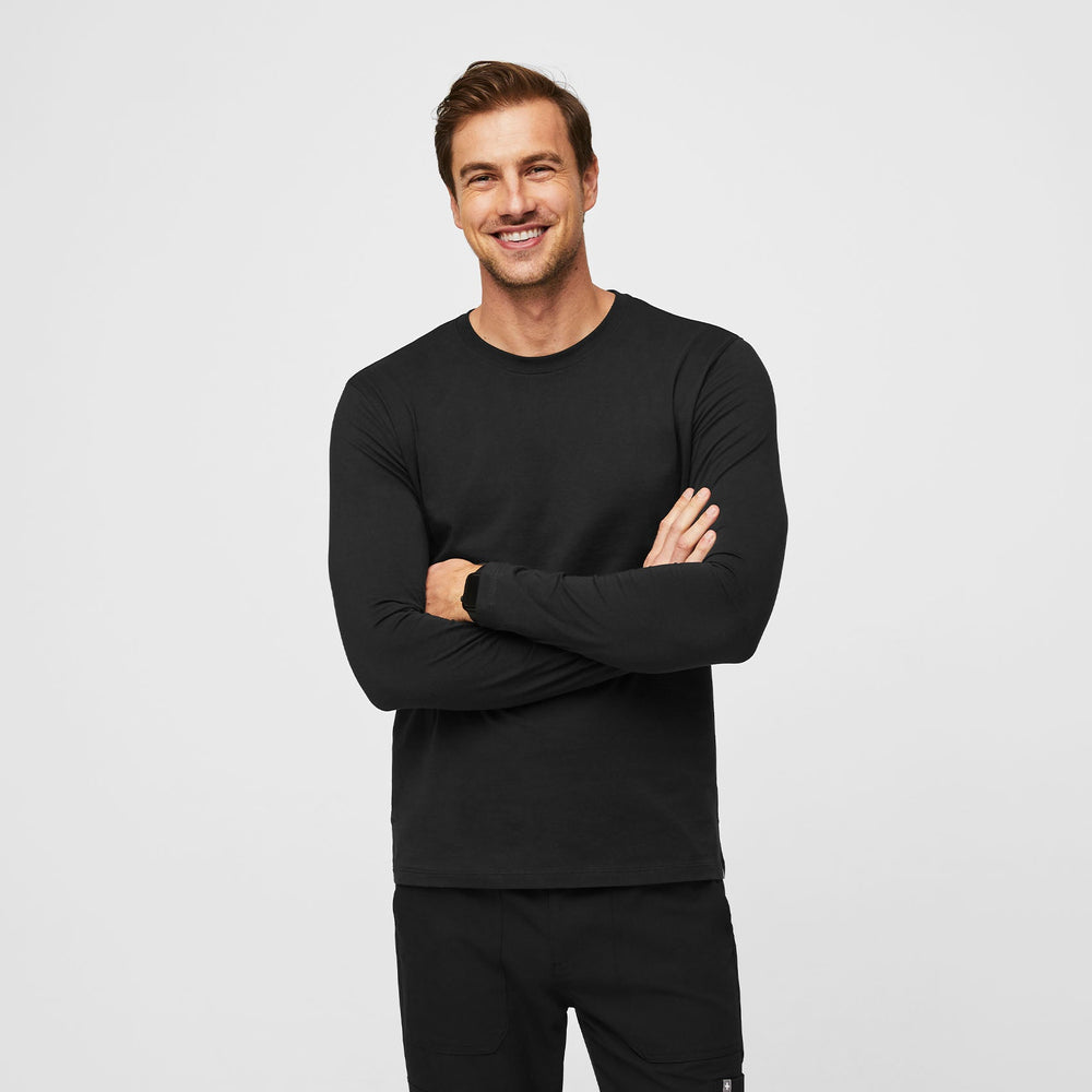 Men's Black Supersoft - Long-Sleeve Underscrub