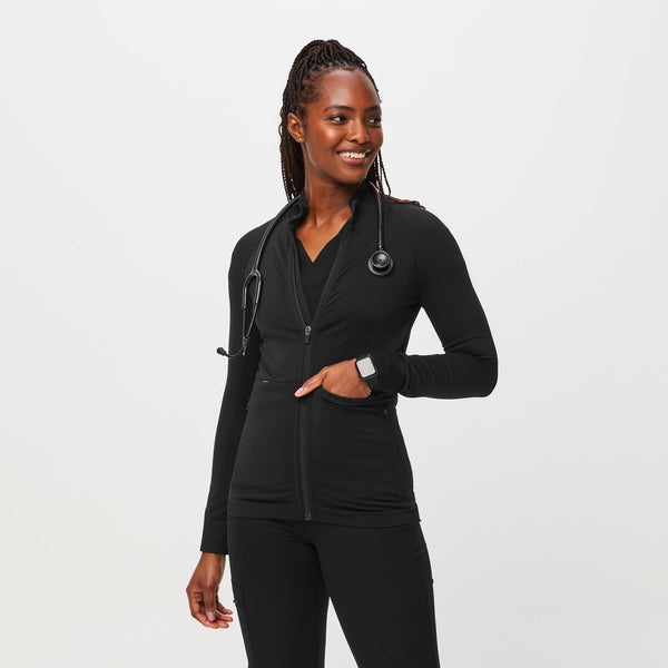 women's Black Salta Seamless - Full-Zip
