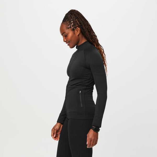 women's Black Salta Seamless - Full-Zip