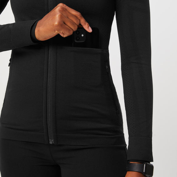 women's Black Salta Seamless - Full-Zip