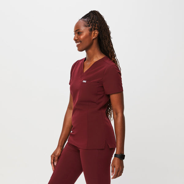 women's Burgundy Slim Catarina Scrub Top™