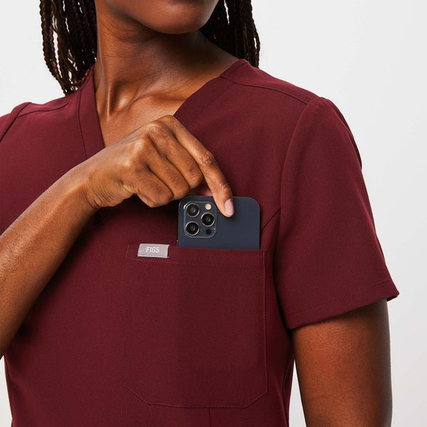 women's Burgundy Slim Catarina Scrub Top™