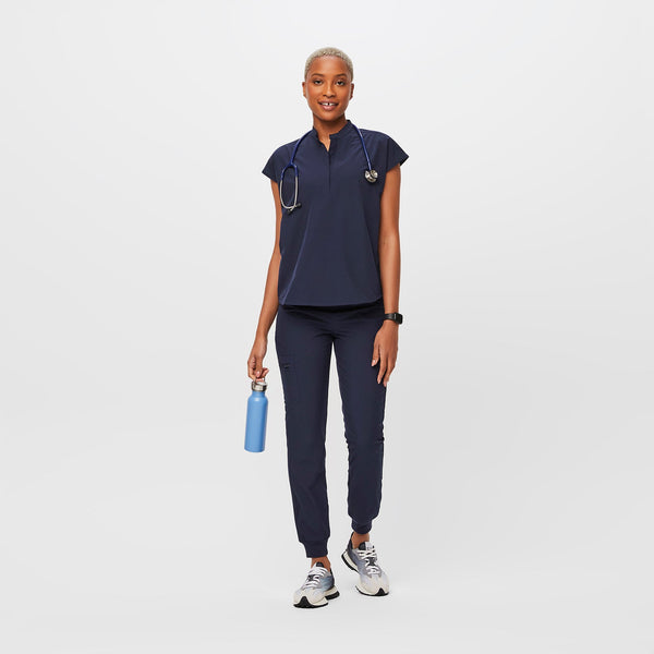 women's Navy FREEx™ Rafaela™ - Oversized Scrub Top