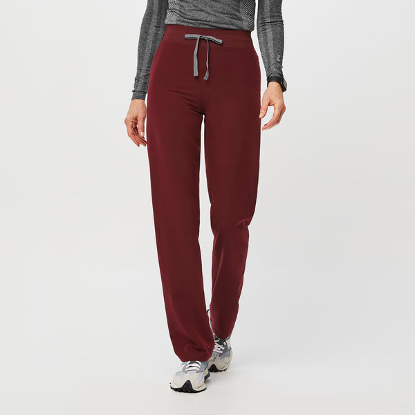 women's Burgundy Livingston High-Rise - Petite Straight-Leg Scrub Pant™
