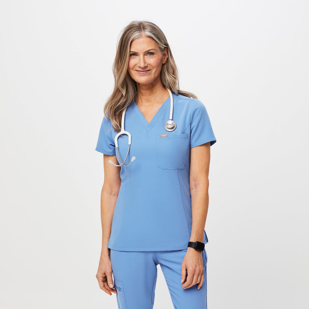 women's Ceil Blue Slim Catarina Scrub Top™