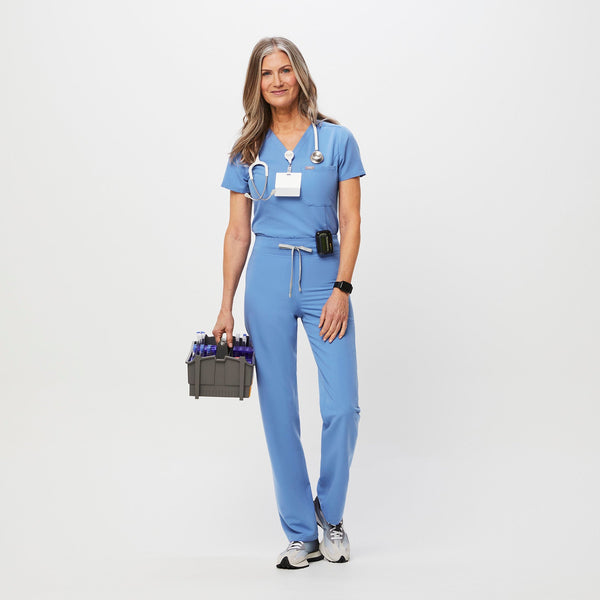 women's Ceil Blue Livingston High-Rise - Tall Straight-Leg Scrub Pant™