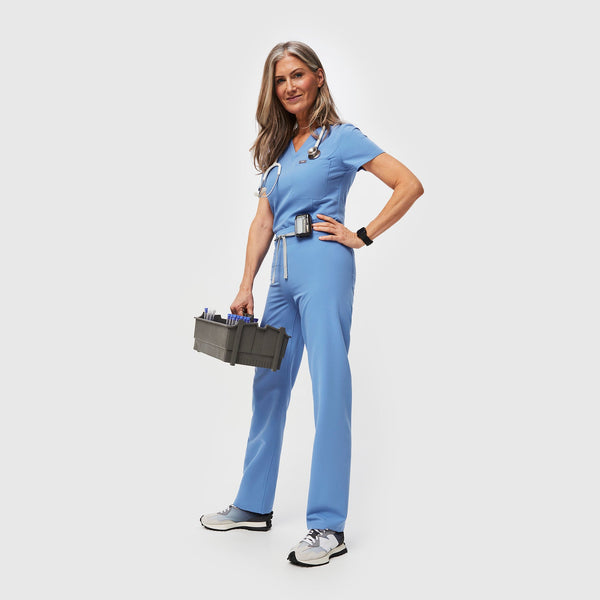 women's Ceil Blue Livingston High-Rise - Straight-Leg Scrub Pant™