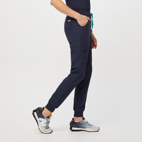 women's Navy FREEx™ Lined Zamora™ High-Rise - Petite Jogger Scrub Pant