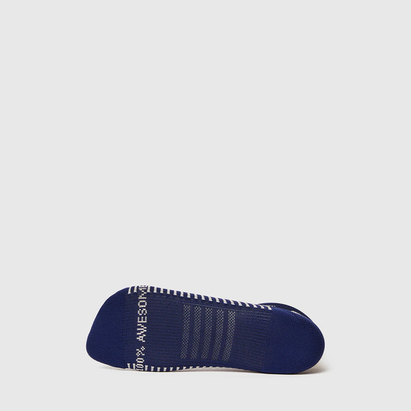 Men's Navy Double Stripe - Ankle Socks