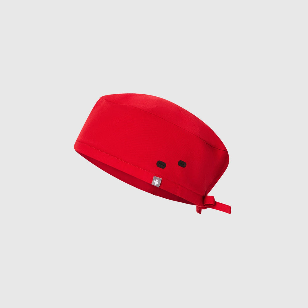 Pop Red FIGS Scrub Cap With Buttonholes