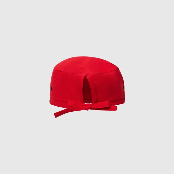 Pop Red FIGS Scrub Cap With Buttonholes