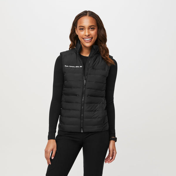 women's Black Packable - Puffer Vest