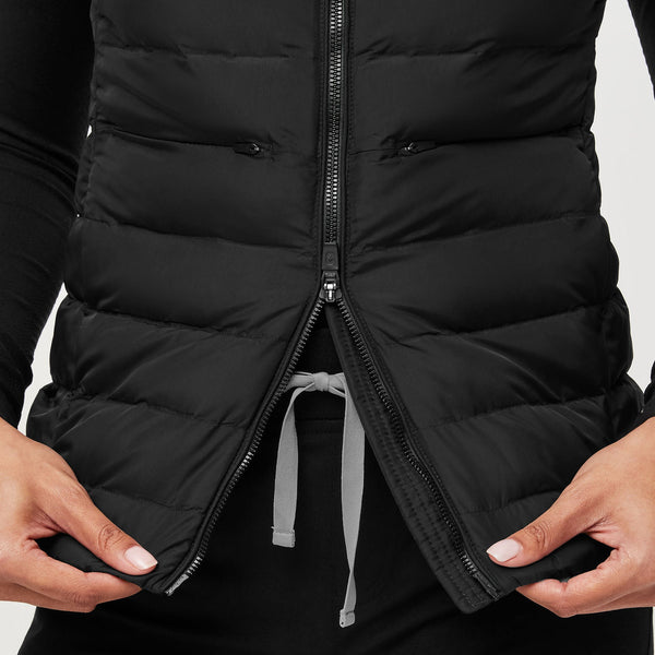 women's Black Packable - Puffer Vest