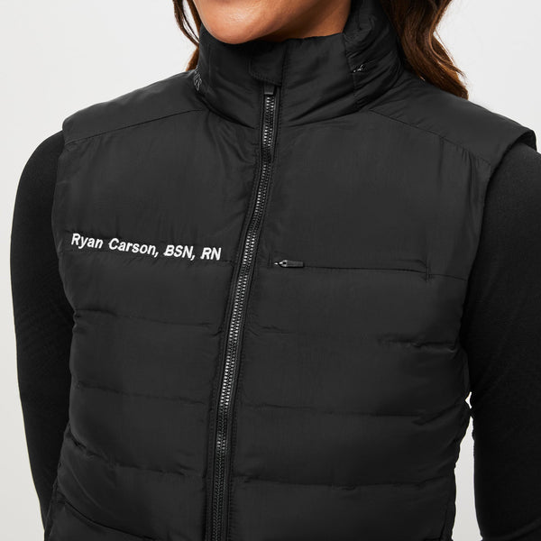 women's Black Packable - Puffer Vest
