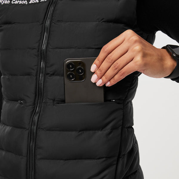 women's Black Packable - Puffer Vest