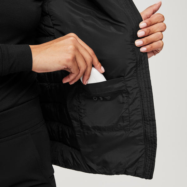 women's Black Packable - Puffer Vest