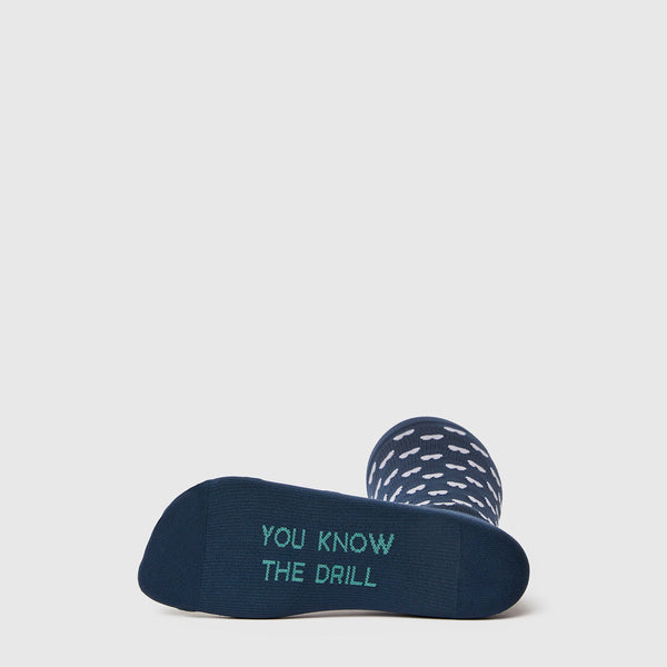 men's Navy Mini Molar You Know The Drill - Compression Socks