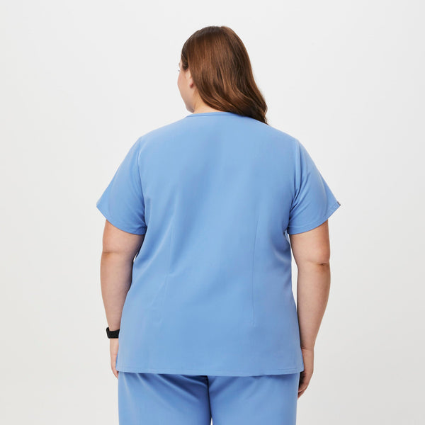 women's Ceil Blue Casma-  Scrub Top (3XL - 6XL)