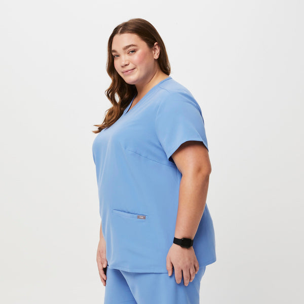 women's Ceil Blue Casma-  Scrub Top (3XL - 6XL)