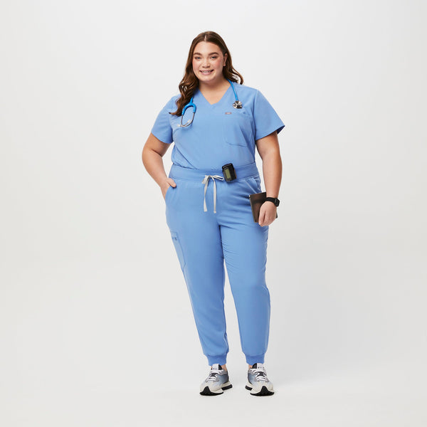 women's Ceil Blue Zamora High-Rise™ - Petite Jogger Scrub Pant (3XL - 6XL)