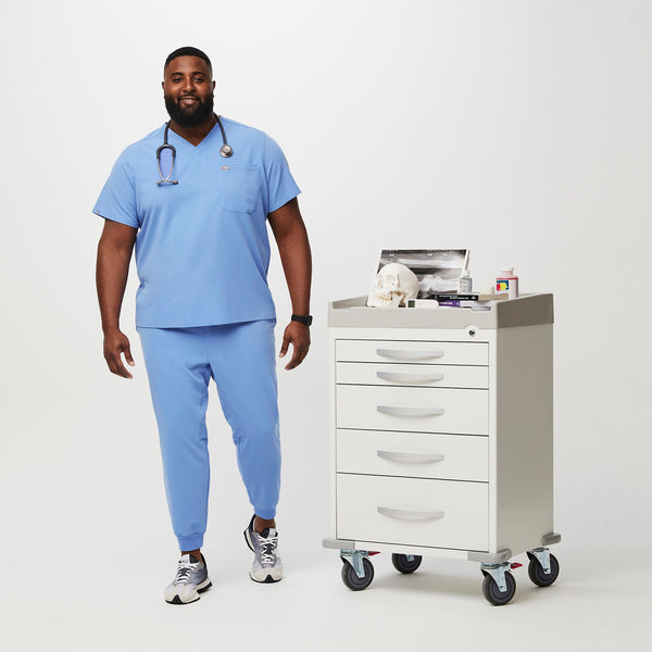 men's Ceil Blue Leon-  Scrub Top™ (3XL - 6XL)