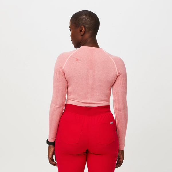 women's Heather Pop Red Salta Seamless - Long-Sleeve Underscrub