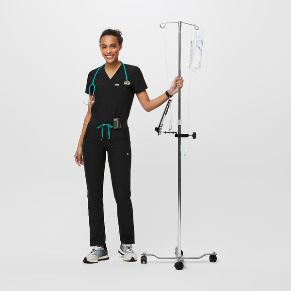 women's Black FREEx™ Lined Yola Slim - Petite  Scrub Pant 2.0™