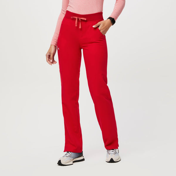 women's Pop Red Kade High-Rise - Petite Straight-Leg Scrub Pant™
