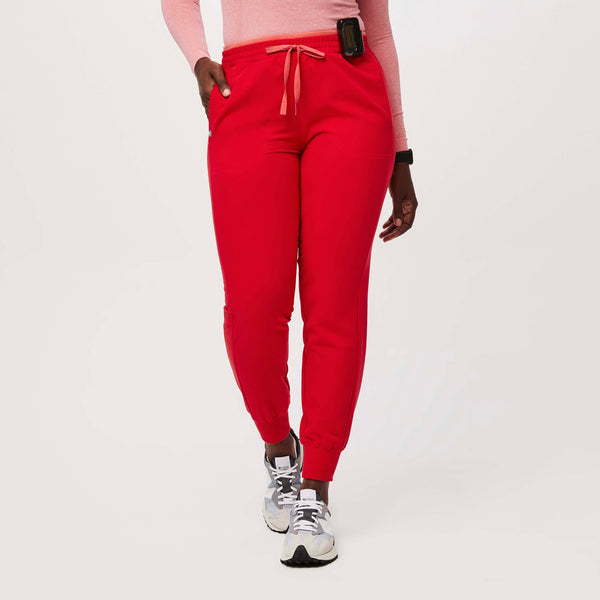 women's Pop Red Mari Skinny Tall Jogger Scrub Pant