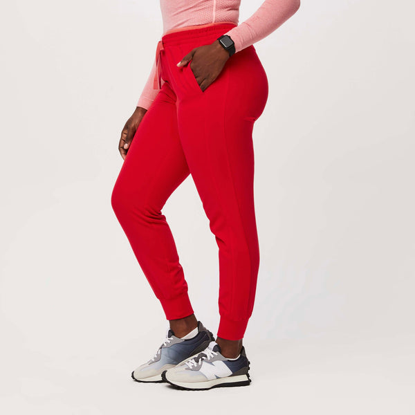 women's Pop Red Mari Skinny Jogger Scrub Pant