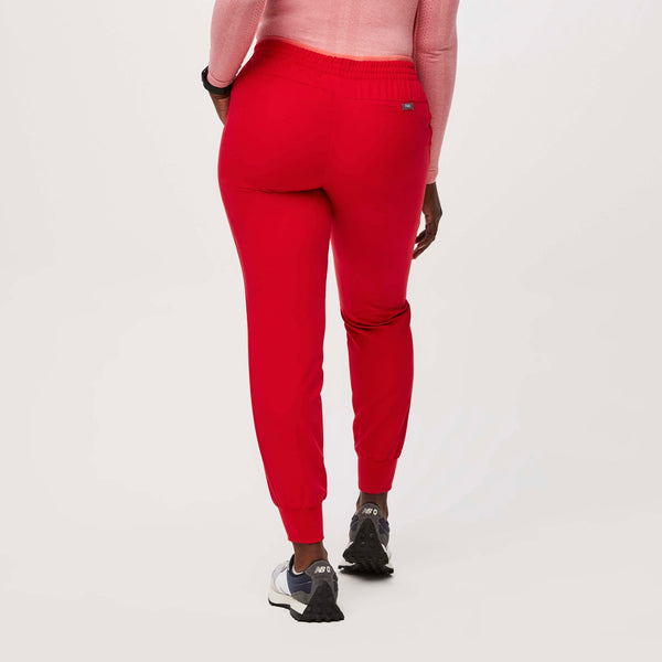 women's Pop Red Mari Skinny Jogger Scrub Pant