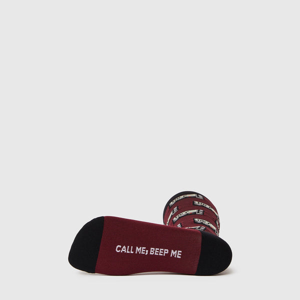 women's Burgundy Call Me Beep Me - Compression Socks